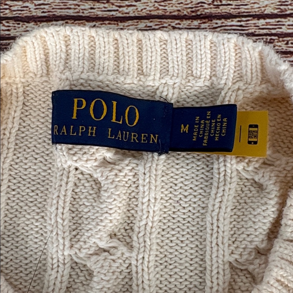 Polo by Ralph Lauren Cream Cable Knit Sweater - Picture 2 of 4